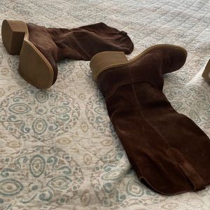 Rust colored suede cowboy boots